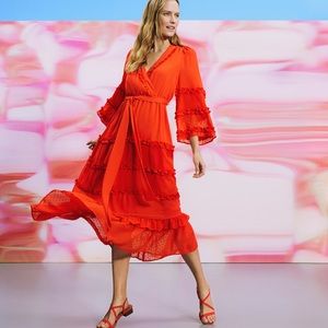 Alexis for target red tomato chiffon dress size small sold out